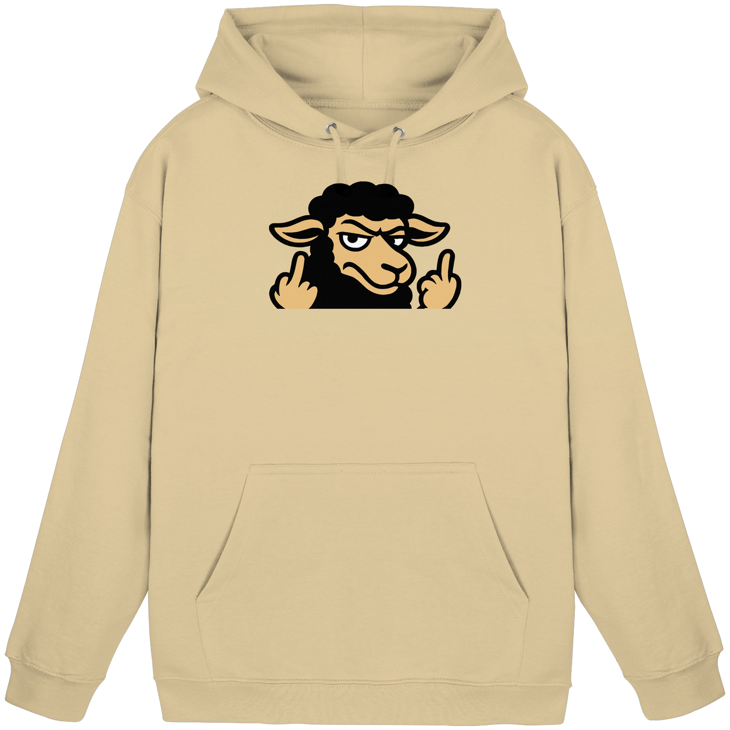 Schwarzes Schaf mit Mittelfinger – Das stille Nein in Stoffform - Basic Unisex Hoodie