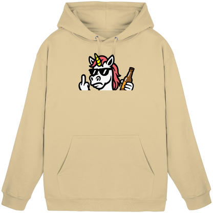 Einhorn mit Mittelfinger – Rave-Rainbow in Rebellion - Basic Unisex Hoodie