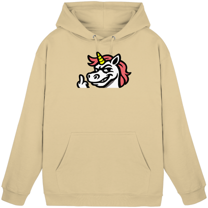 Einhorn mit Mittelfinger – Zu süß zum Ertragen, zu frech zum Ignorieren - Basic Unisex Hoodie