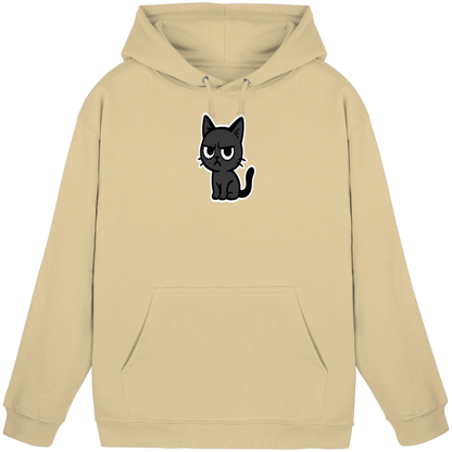 Schwarze Katze mit erhobenem Blick – Katzen haben Personal - Basic Unisex Hoodie