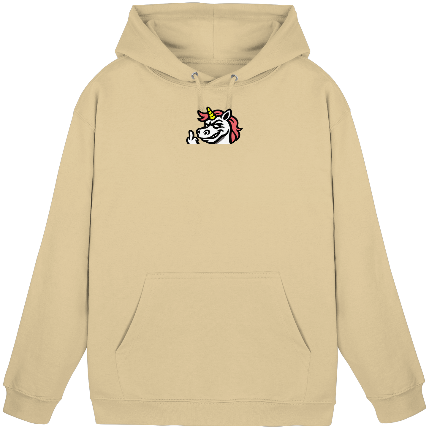 Einhorn mit Mittelfinger – Zu süß zum Ertragen, zu frech zum Ignorieren - Basic Unisex Hoodie