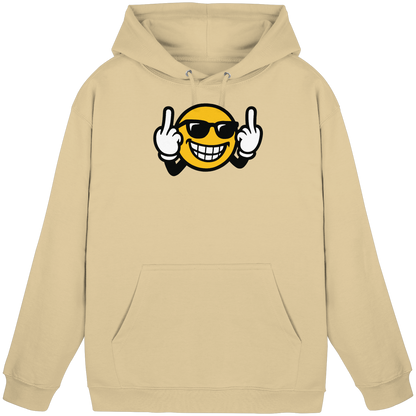 Smiley mit Mittelfinger – Nett lächeln. Weitergehen. - Basic Unisex Hoodie