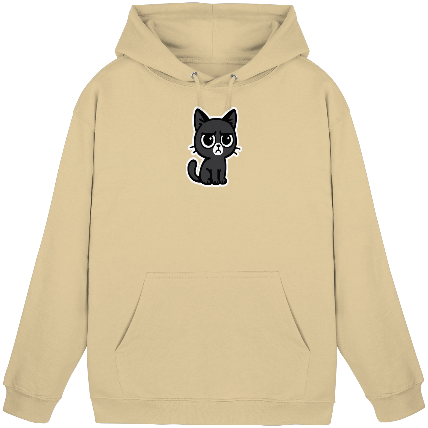 Schwarze Katze mit trotzigen Blick – Management-Ebene: Katze - Basic Unisex Hoodie
