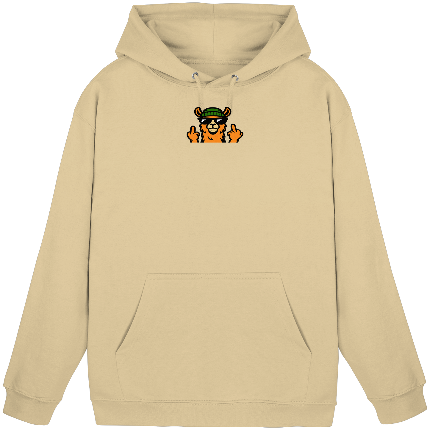 Lama mit Mittelfinger – Dein freches Statement gegen nervige Fragen und blöde Menschen - Basic Unisex Hoodie
