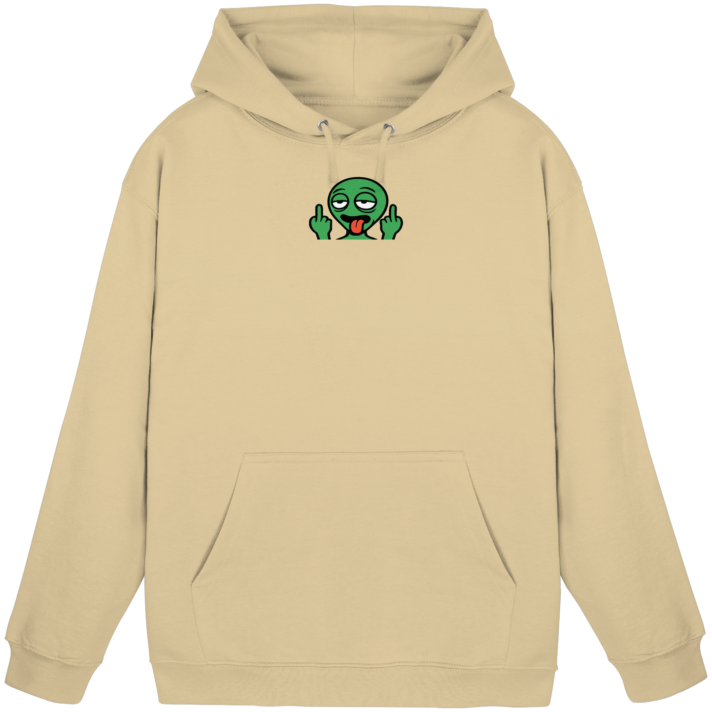 Alien mit Mittelfinger – Ich will nach Hause, aber erst flippe ich euch noch - Basic Unisex Hoodie