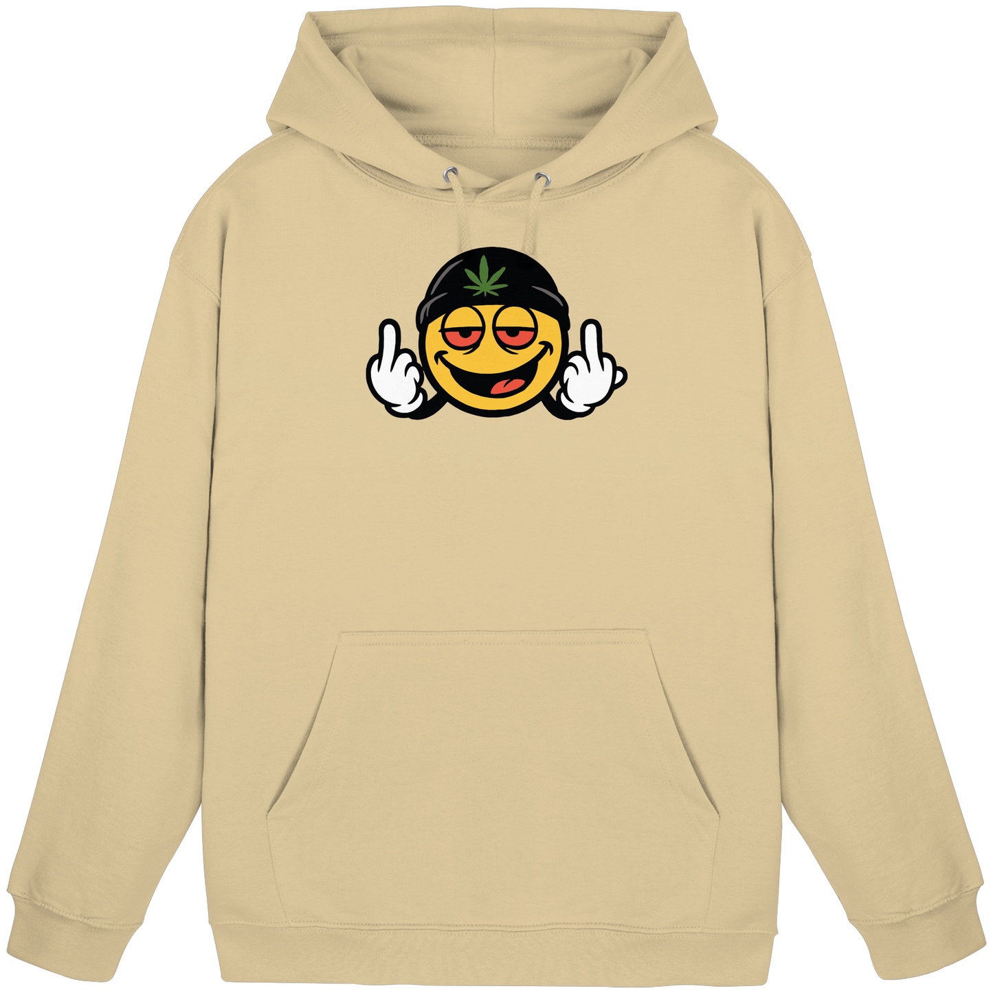 Smiley mit Mittelfinger – Lächeln. Ziehen. Grenzen setzen. - Basic Unisex Hoodie