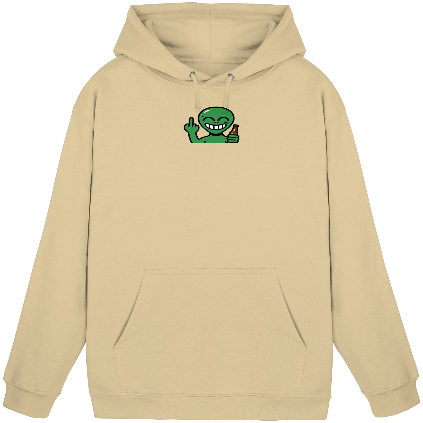 Alien mit Mittelfinger – Cosmic Party, irdischer Finger - Basic Unisex Hoodie