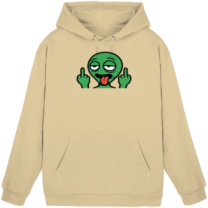 Alien mit Mittelfinger – Ich will nach Hause, aber erst flippe ich euch noch - Basic Unisex Hoodie