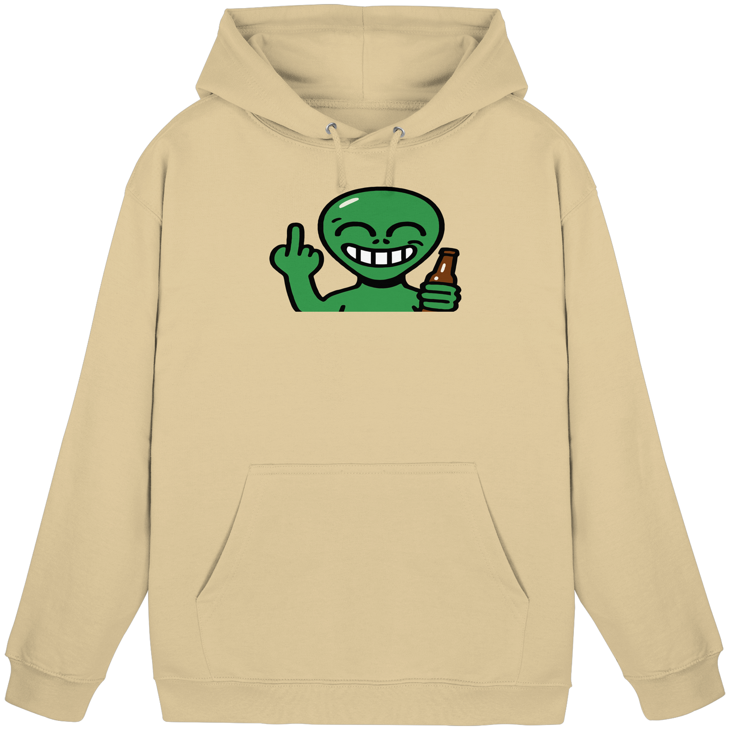 Alien mit Mittelfinger – Cosmic Party, irdischer Finger - Basic Unisex Hoodie