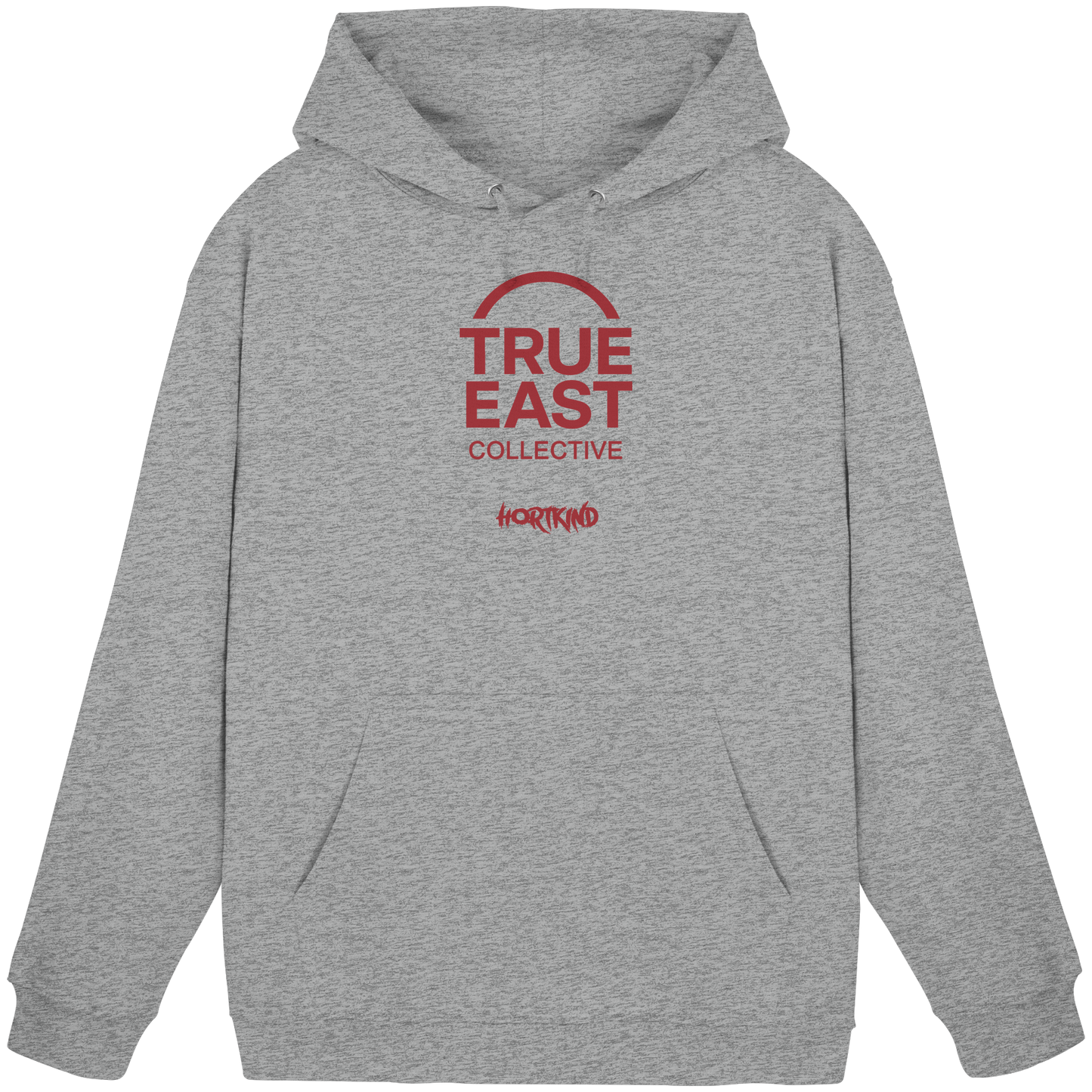 Hortkind &True East Logo – Aufgewachsen zwischen Pausenhof und Plattenbau - Basic Unisex Hoodie