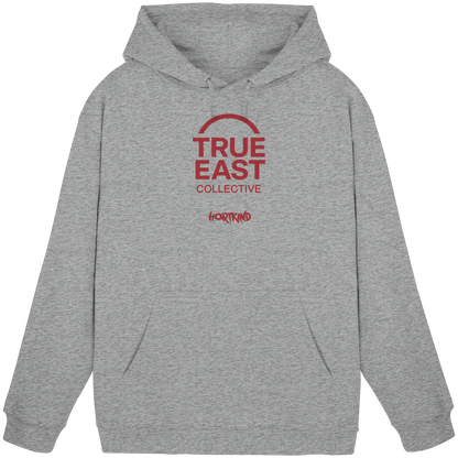 Hortkind &True East Logo – Aufgewachsen zwischen Pausenhof und Plattenbau - Basic Unisex Hoodie