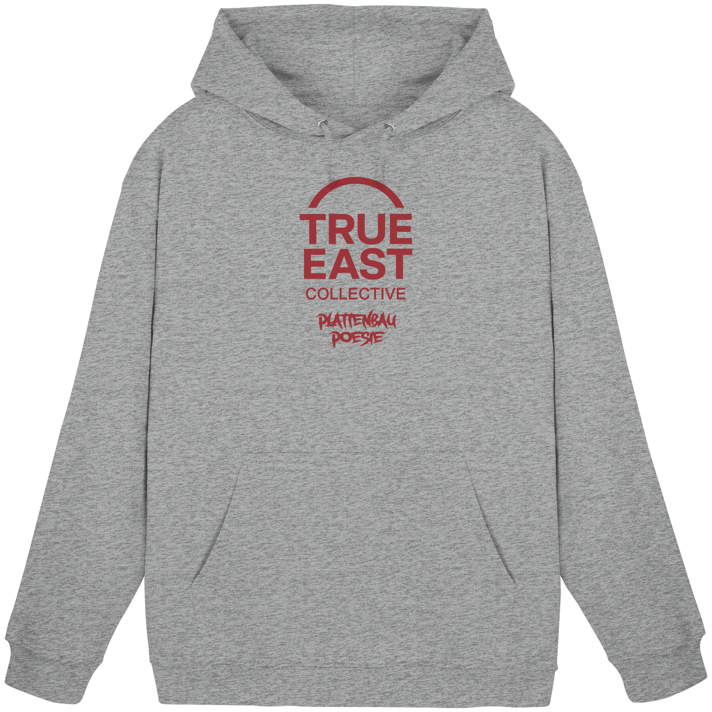 Plattenbau Poesie & True East Logo – Zwischen Beton und Gefühl - Basic Unisex Hoodie