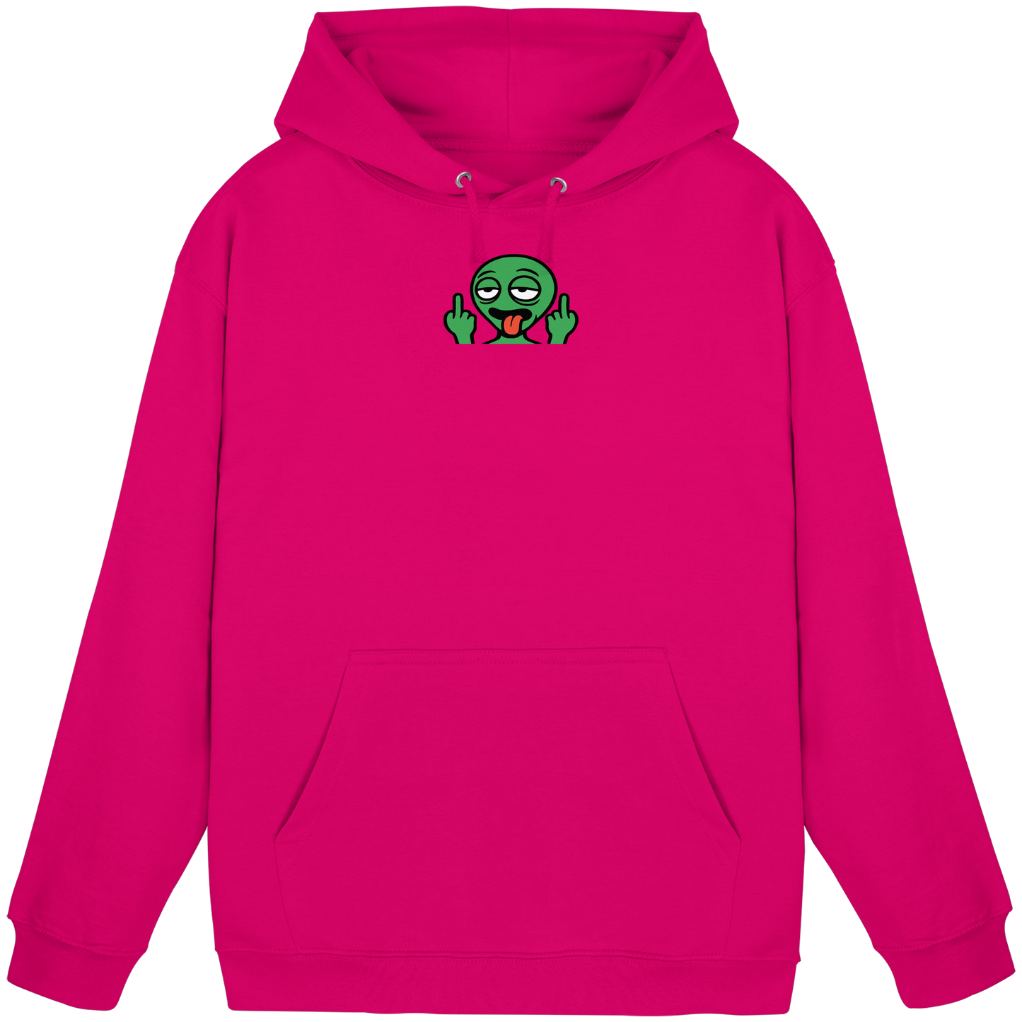 Alien mit Mittelfinger – Ich will nach Hause, aber erst flippe ich euch noch - Basic Unisex Hoodie