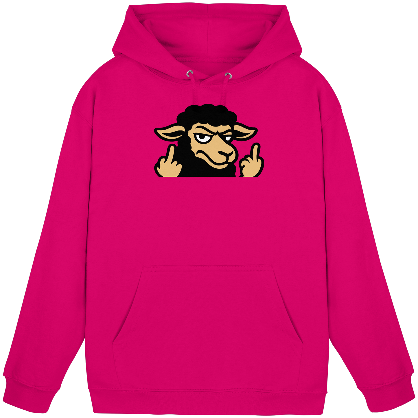 Schwarzes Schaf mit Mittelfinger – Das stille Nein in Stoffform - Basic Unisex Hoodie