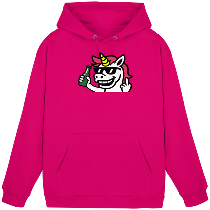 Einhorn mit Mittelfinger – Im Partymodus scheißt’s auf Glitzerregeln - Basic Unisex Hoodie