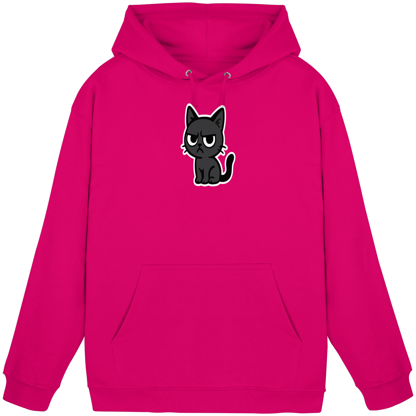 Schwarze Katze mit erhobenem Blick – Katzen haben Personal - Basic Unisex Hoodie