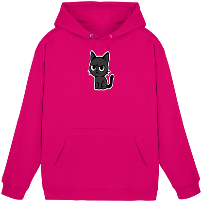 Schwarze Katze mit erhobenem Blick – Katzen haben Personal - Basic Unisex Hoodie