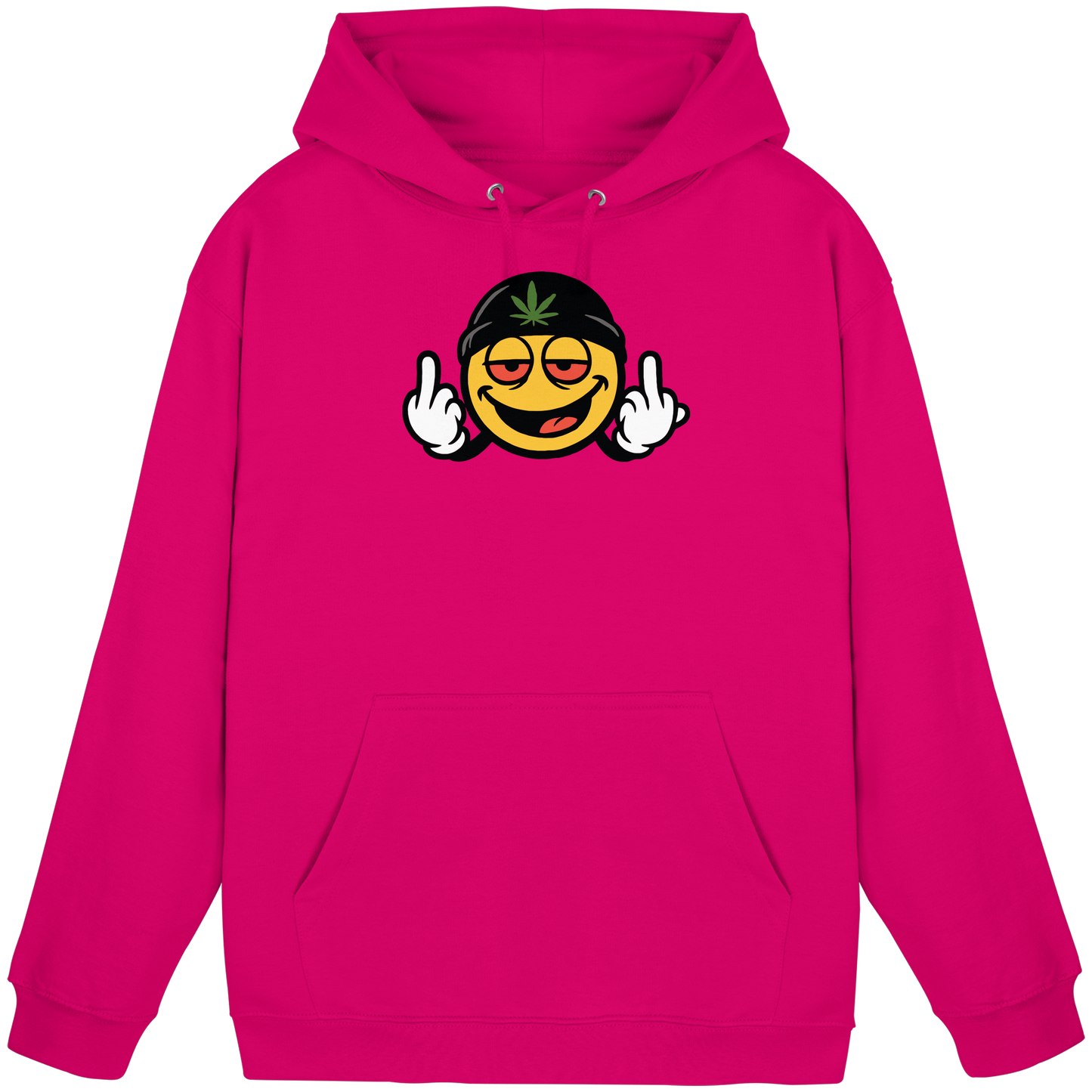 Smiley mit Mittelfinger – Lächeln. Ziehen. Grenzen setzen. - Basic Unisex Hoodie
