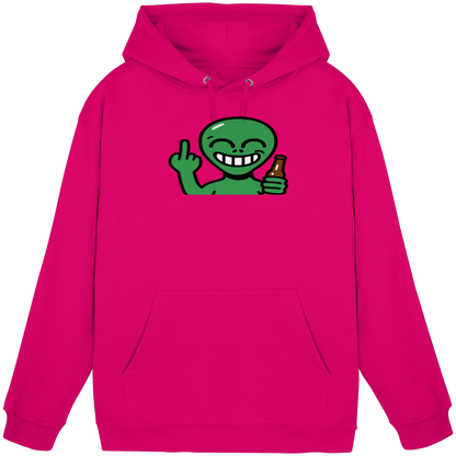 Alien mit Mittelfinger – Cosmic Party, irdischer Finger - Basic Unisex Hoodie