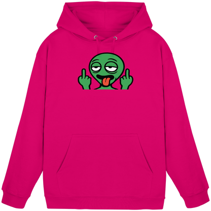 Alien mit Mittelfinger – Ich will nach Hause, aber erst flippe ich euch noch - Basic Unisex Hoodie