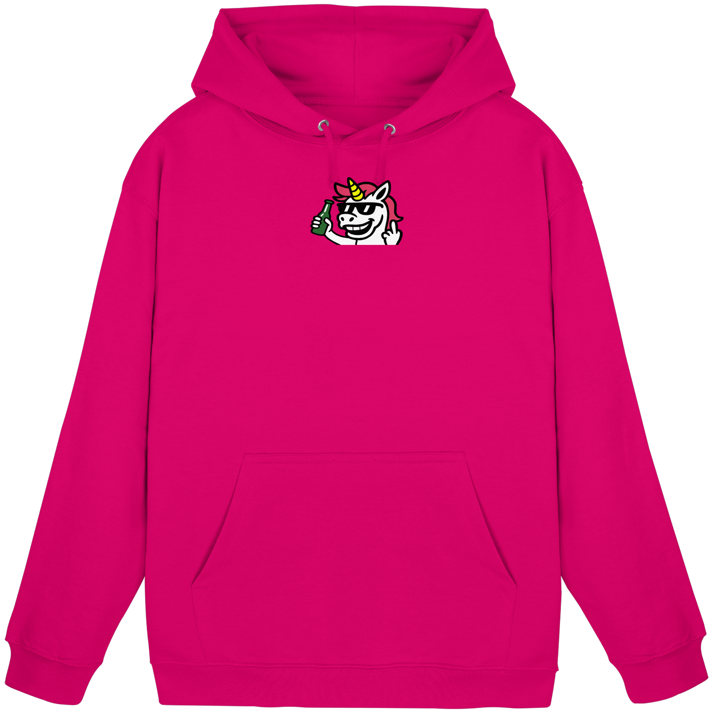 Einhorn mit Mittelfinger – Im Partymodus scheißt’s auf Glitzerregeln - Basic Unisex Hoodie