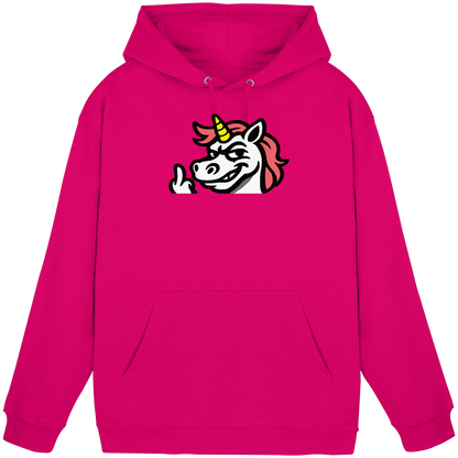 Einhorn mit Mittelfinger – Zu süß zum Ertragen, zu frech zum Ignorieren - Basic Unisex Hoodie