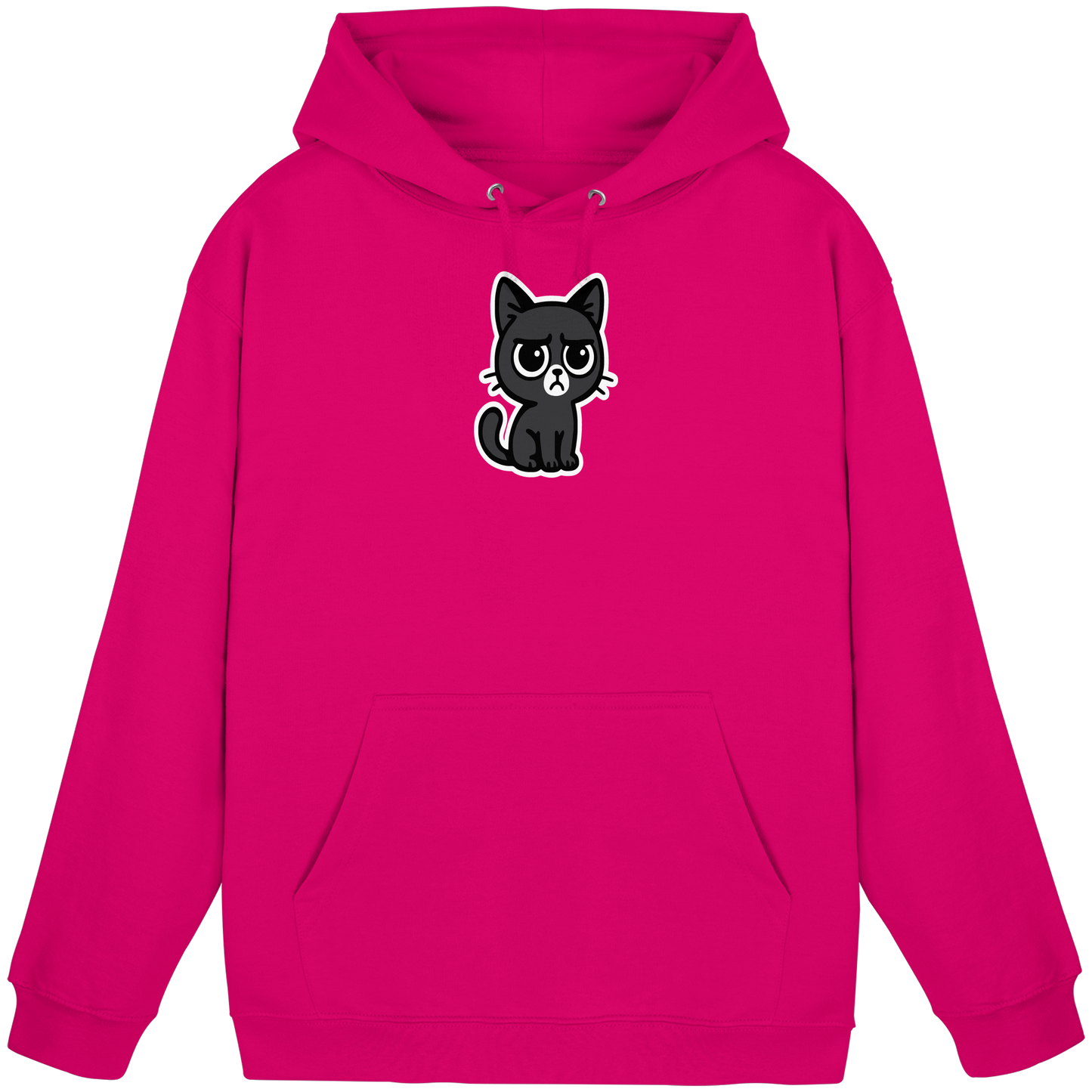 Schwarze Katze mit trotzigen Blick – Management-Ebene: Katze - Basic Unisex Hoodie