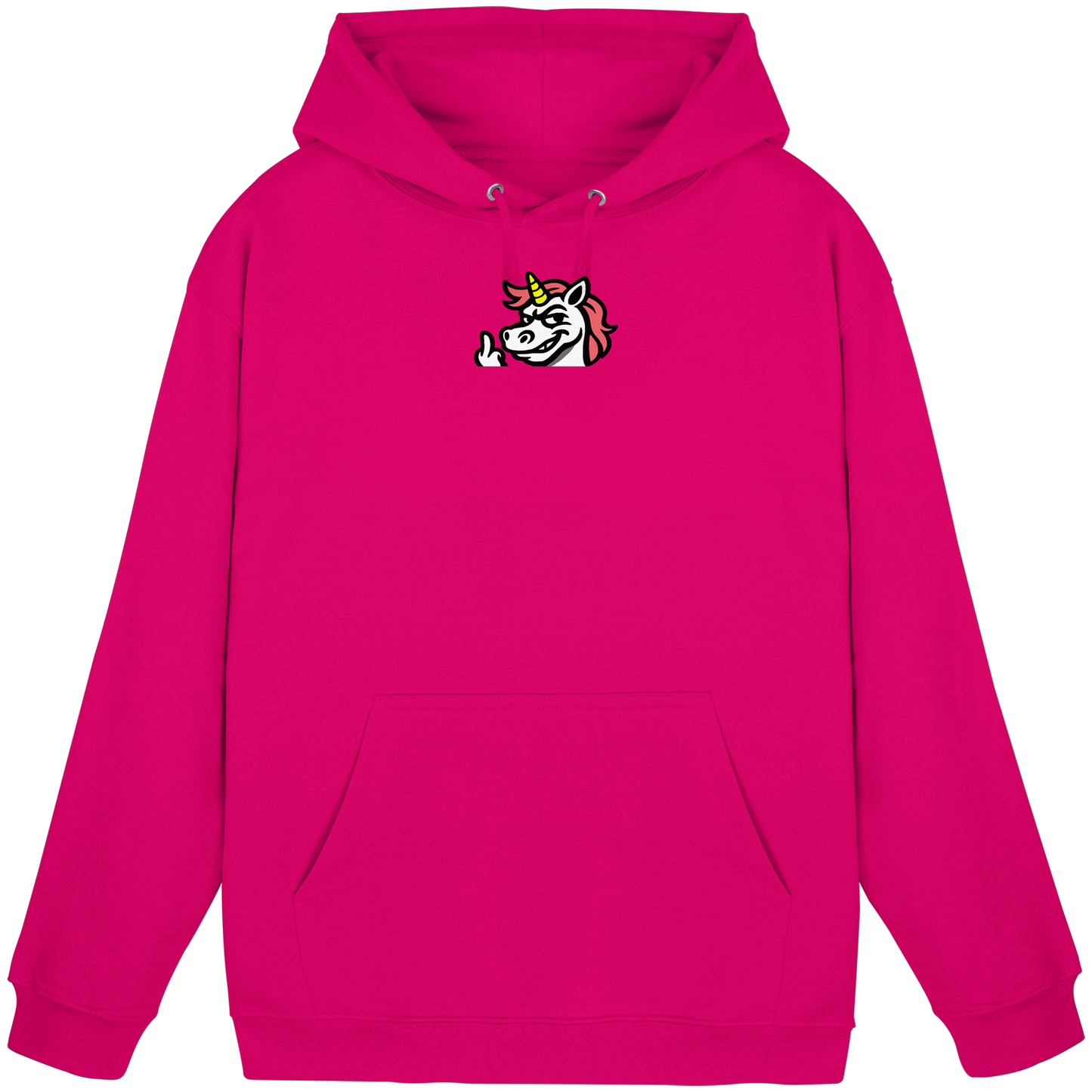 Einhorn mit Mittelfinger – Zu süß zum Ertragen, zu frech zum Ignorieren - Basic Unisex Hoodie
