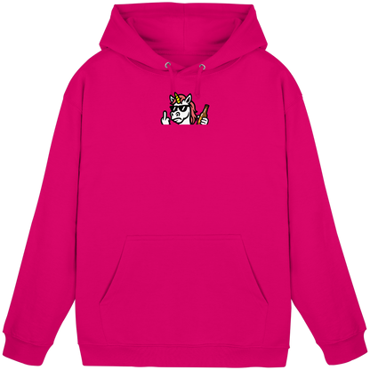 Einhorn mit Mittelfinger – Rave-Rainbow in Rebellion - Basic Unisex Hoodie