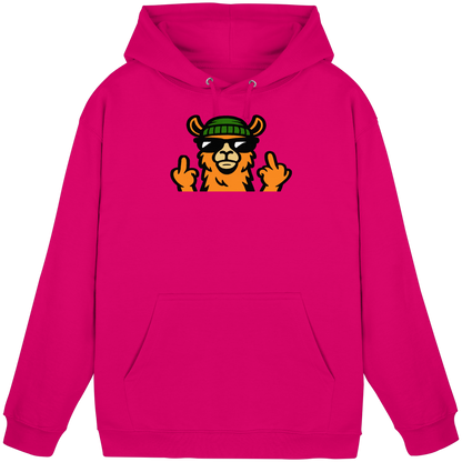 Lama mit Mittelfinger – Dein freches Statement gegen nervige Fragen und blöde Menschen - Basic Unisex Hoodie