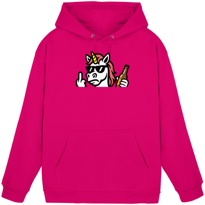 Einhorn mit Mittelfinger – Rave-Rainbow in Rebellion - Basic Unisex Hoodie