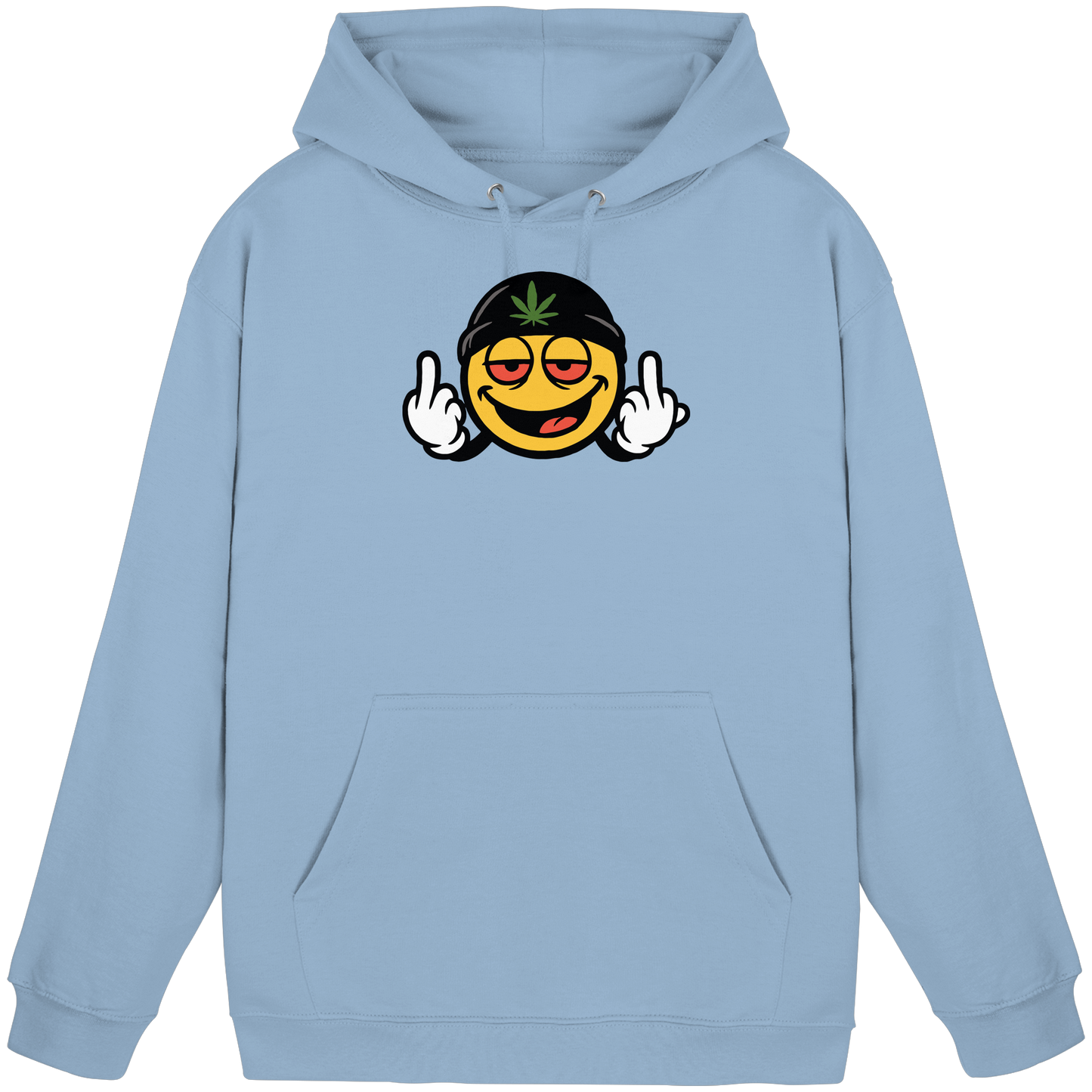 Smiley mit Mittelfinger – Lächeln. Ziehen. Grenzen setzen. - Basic Unisex Hoodie