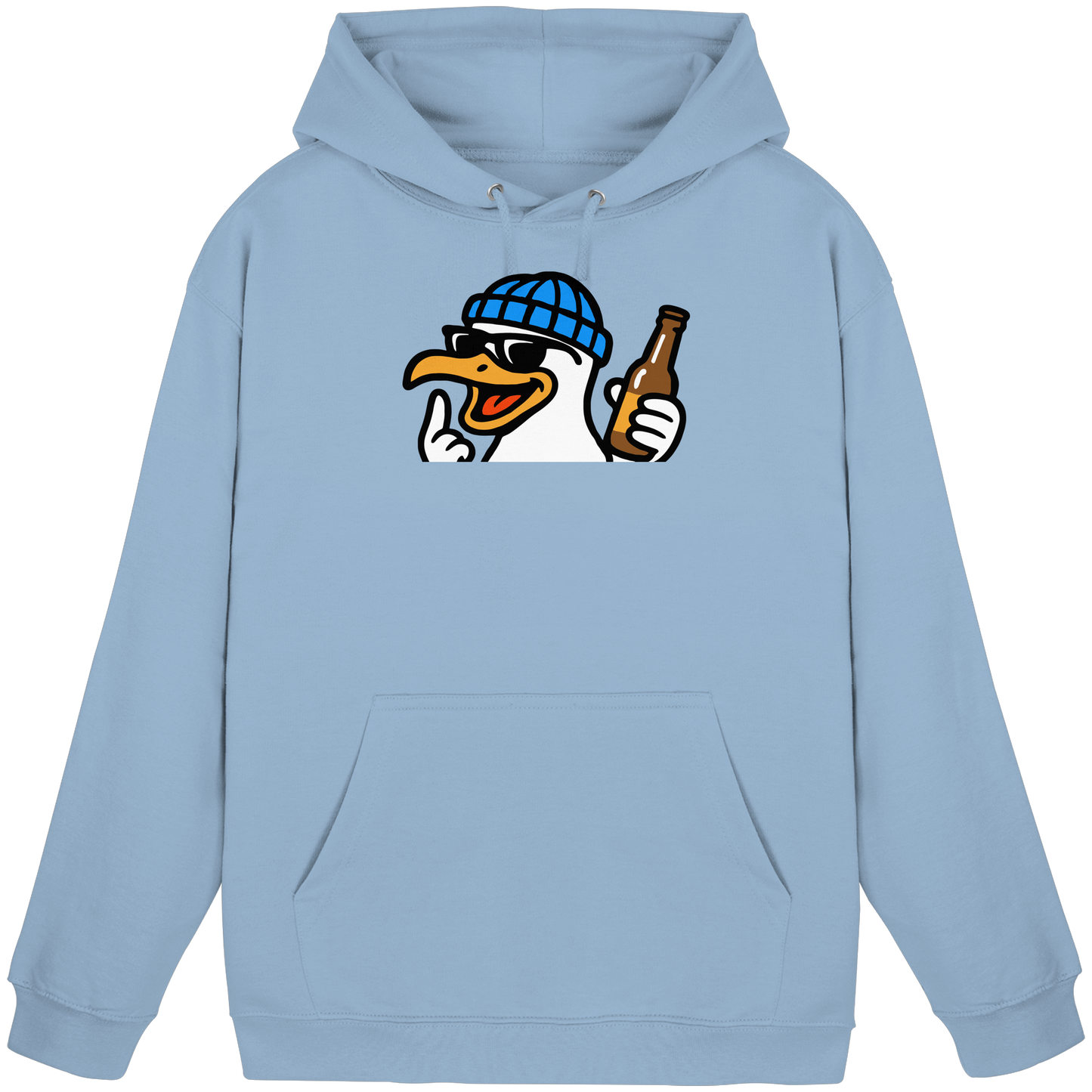 Möwe mit Mittelfinger – Dein nachtaktives Party-Orakel - Basic Unisex Hoodie