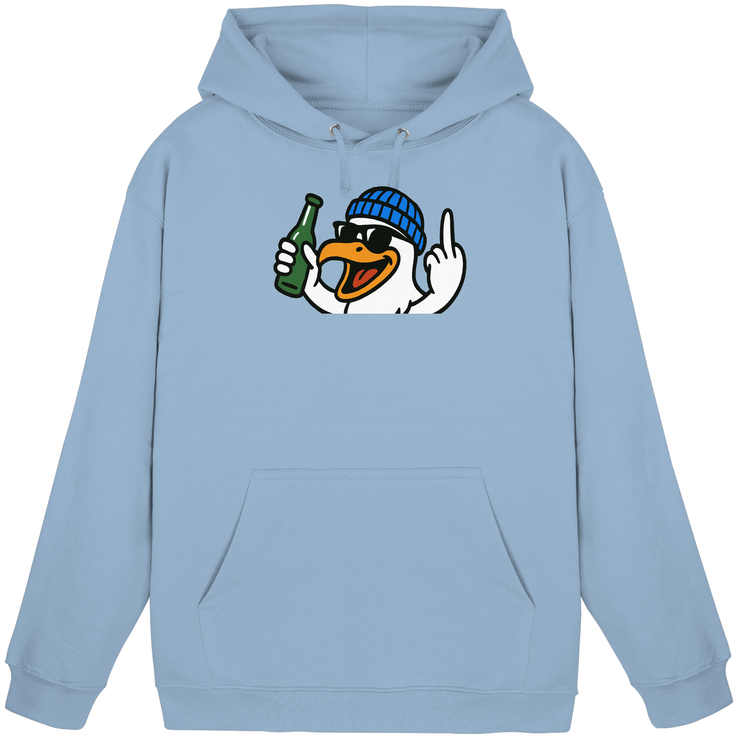 Möwe mit Mittelfinger – Der fliegende Cocktail der Verweigerung - Basic Unisex Hoodie