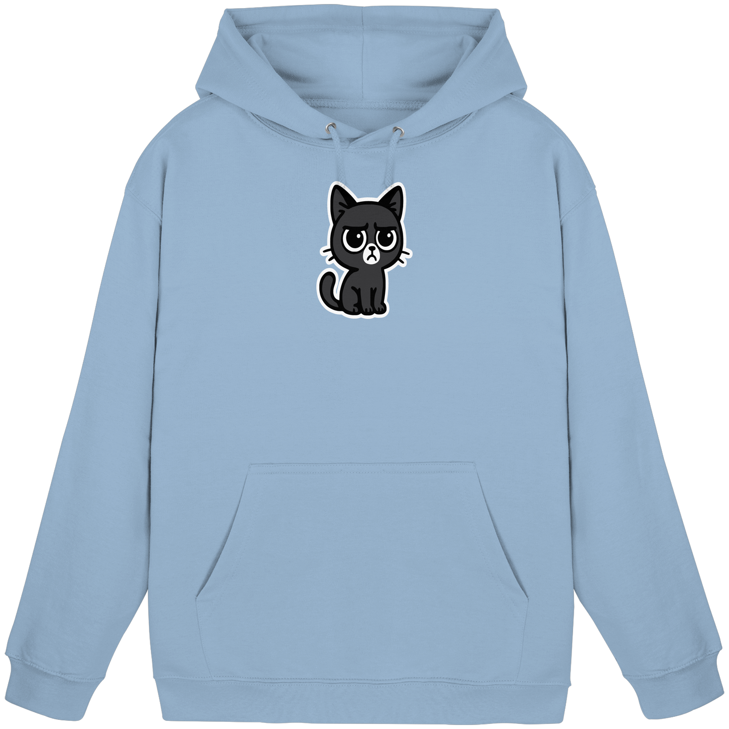 Schwarze Katze mit trotzigen Blick – Management-Ebene: Katze - Basic Unisex Hoodie