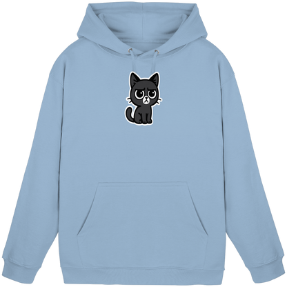 Schwarze Katze mit trotzigen Blick – Management-Ebene: Katze - Basic Unisex Hoodie