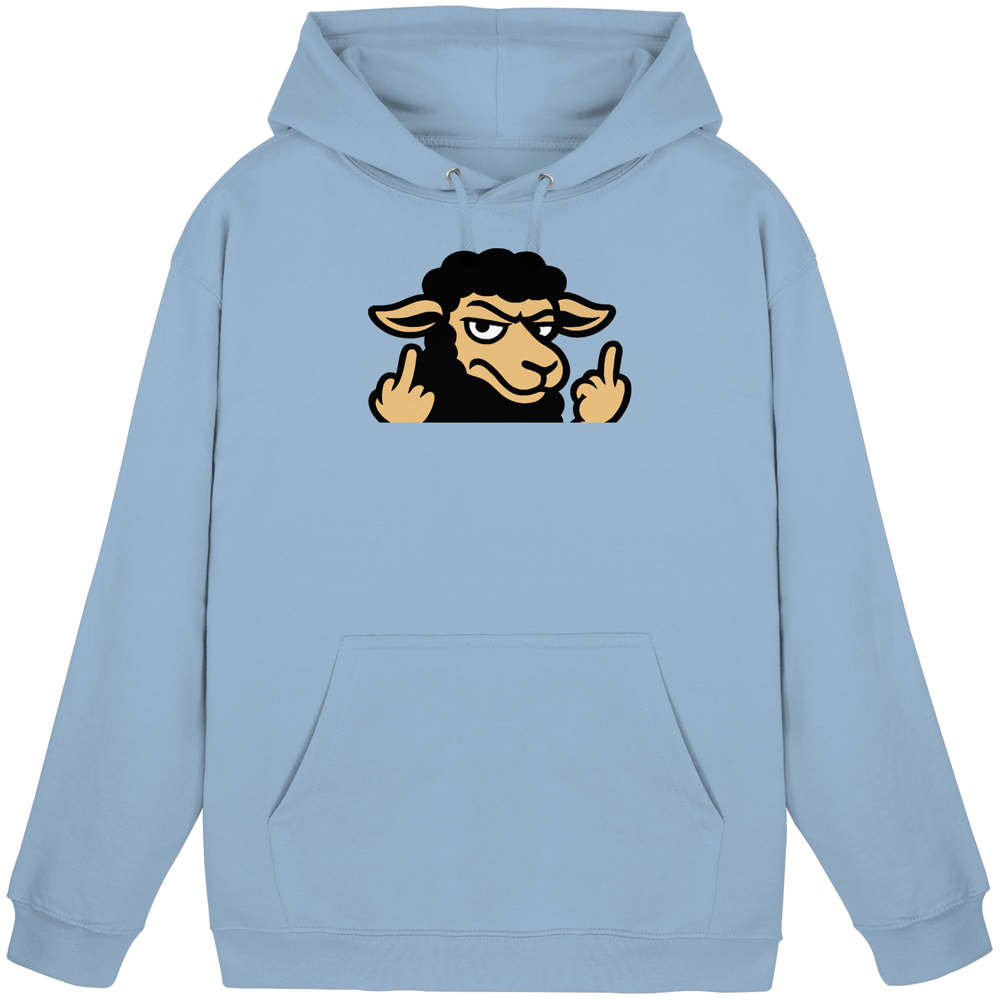 Schwarzes Schaf mit Mittelfinger – Das stille Nein in Stoffform - Basic Unisex Hoodie