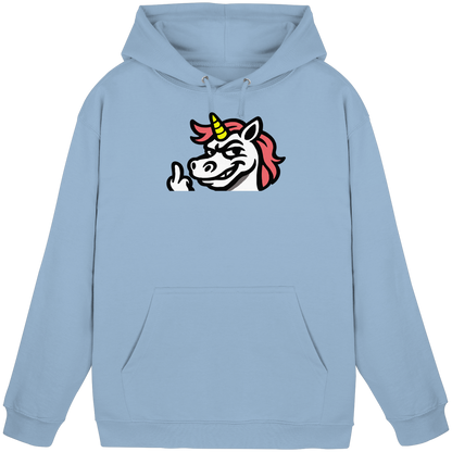 Einhorn mit Mittelfinger – Zu süß zum Ertragen, zu frech zum Ignorieren - Basic Unisex Hoodie