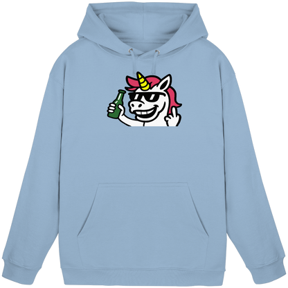 Einhorn mit Mittelfinger – Im Partymodus scheißt’s auf Glitzerregeln - Basic Unisex Hoodie