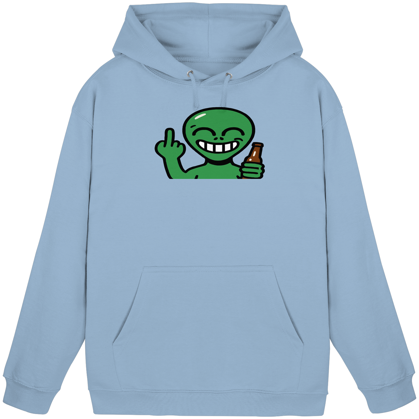 Alien mit Mittelfinger – Cosmic Party, irdischer Finger - Basic Unisex Hoodie