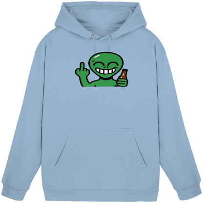 Alien mit Mittelfinger – Cosmic Party, irdischer Finger - Basic Unisex Hoodie