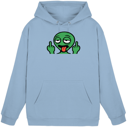 Alien mit Mittelfinger – Ich will nach Hause, aber erst flippe ich euch noch - Basic Unisex Hoodie