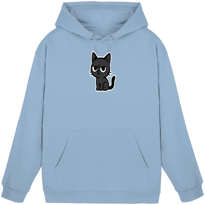 Schwarze Katze mit erhobenem Blick – Katzen haben Personal - Basic Unisex Hoodie
