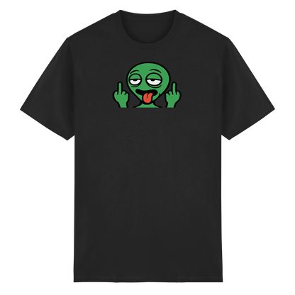 Alien mit Mittelfinger – Ich will nach Hause, aber erst flippe ich euch noch - Heavy Cotton T-Shirt
