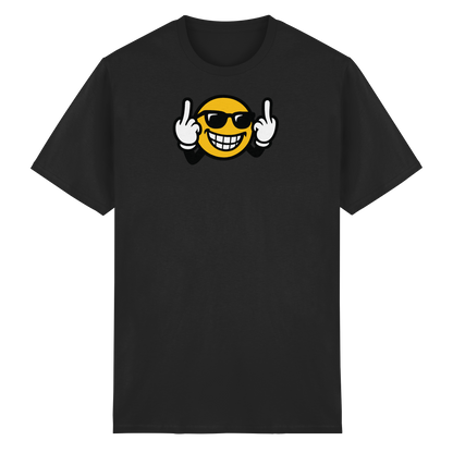 Smiley mit Mittelfinger – Nett lächeln. Weitergehen. - Heavy Cotton T-Shirt