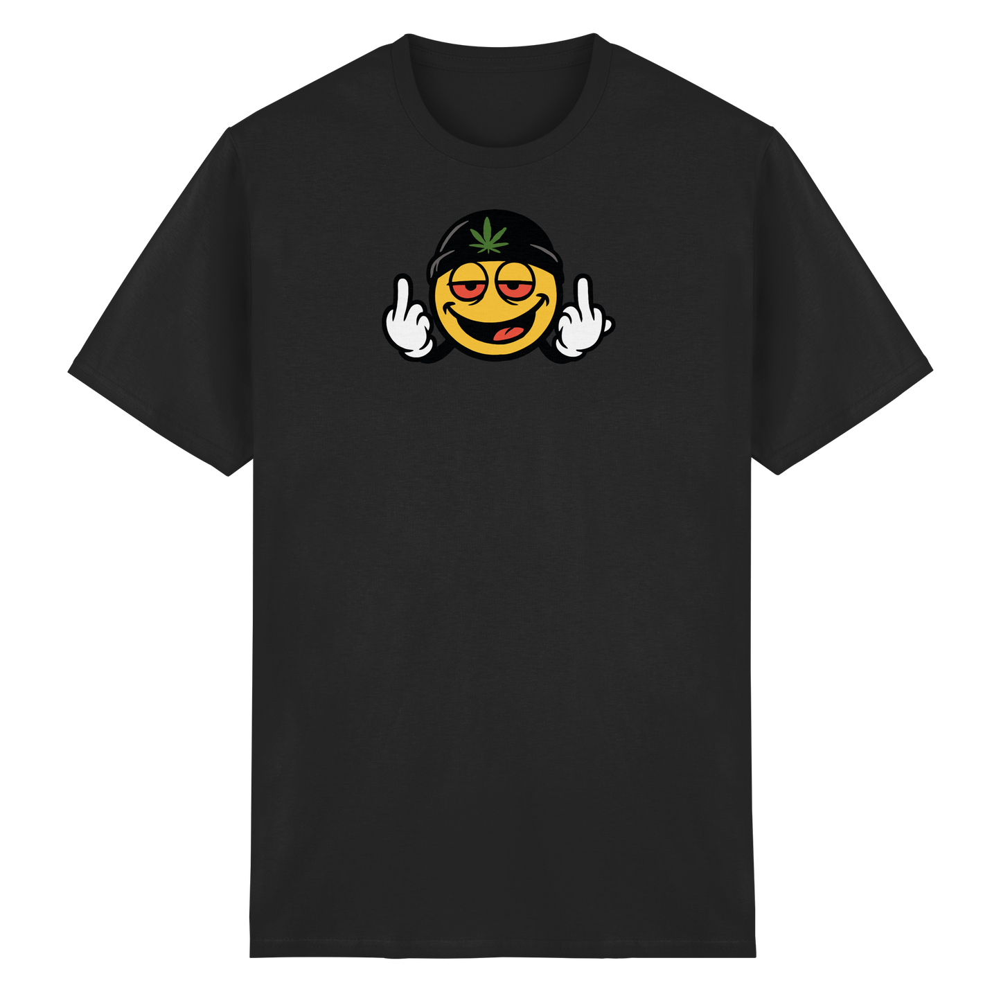 Smiley mit Mittelfinger – Lächeln. Ziehen. Grenzen setzen. - Heavy Cotton T-Shirt