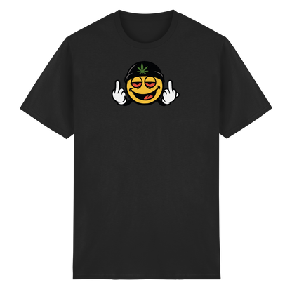 Smiley mit Mittelfinger – Lächeln. Ziehen. Grenzen setzen. - Heavy Cotton T-Shirt