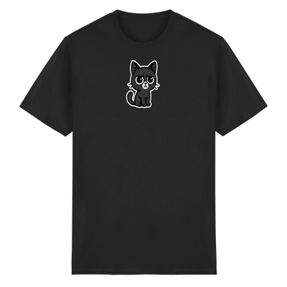 Schwarze Katze mit trotzigen Blick – Management-Ebene: Katze - Heavy Cotton T-Shirt