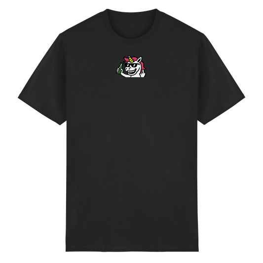 Einhorn mit Mittelfinger – Im Partymodus scheißt’s auf Glitzerregeln - Heavy Cotton T-Shirt