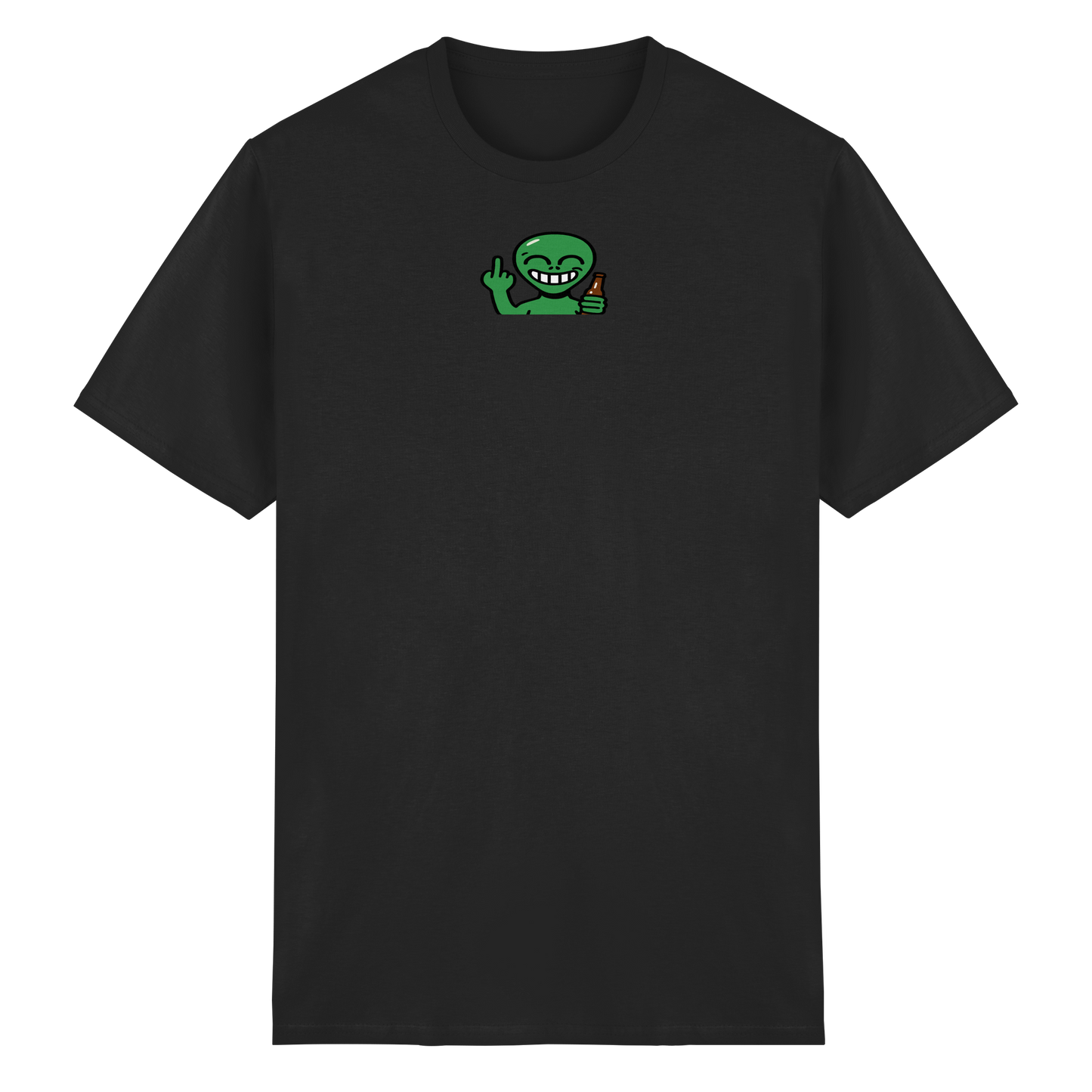 Alien mit Mittelfinger – Cosmic Party, irdischer Finger - Heavy Cotton T-Shirt